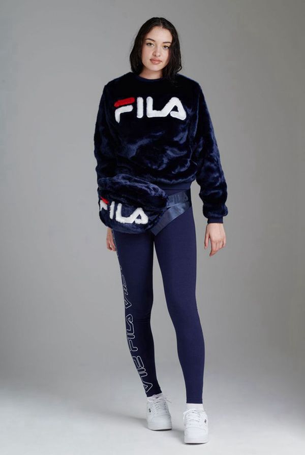 Fila Mikiny Damske Námornícka Modrá - Emmeline Fur Crew Neck Vypredaj - Slovakia 15239-WVLI